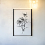 Wash Echinacea I by Chris Paschke. shown as a paper print in a black flame. Available as a archival giclee rolled canvas, fine art paper, or poster print. SKU 65446h.