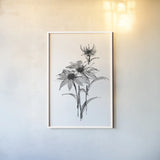 Wash Echinacea I by Chris Paschke. shown as a paper print in a white frame. Available as a archival giclee rolled canvas, fine art paper, or poster print. SKU 65446h.