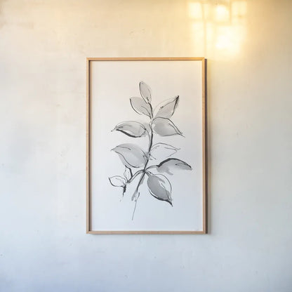 Wash Leaf I by Chris Paschke. shown as a paper print in a natural frame. Available as a archival giclee rolled canvas, fine art paper, or poster print. SKU 65454h.