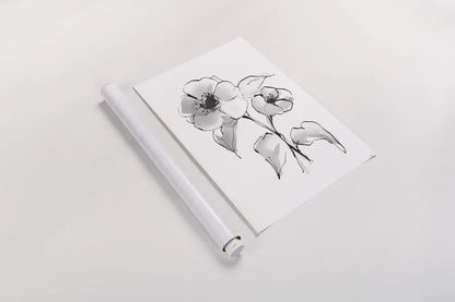 Wash Poppy I by Chris Paschke. shown as a rolled paper print. Available as archival giclee rolled canvas, fine art paper, or poster print. SKU 65448h.