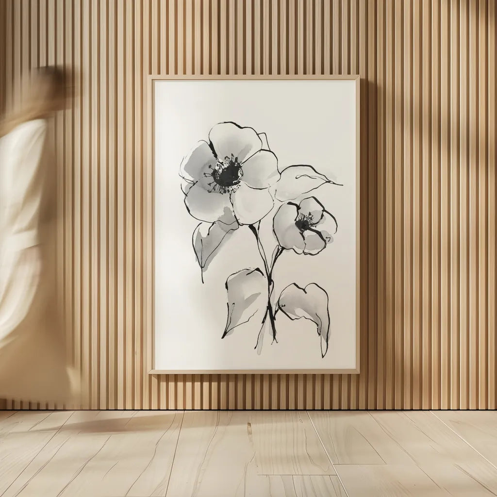 Wash Poppy I by Chris Paschke. shown as over sized large wall art. Available as an archival giclee rolled canvas, fine art paper, or poster print. SKU 65448h.