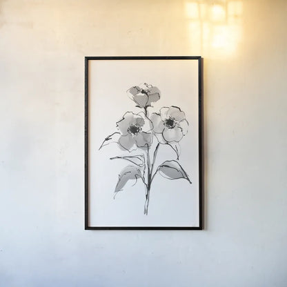 Wash Poppy II by Chris Paschke. shown as a paper print in a black flame. Available as a archival giclee rolled canvas, fine art paper, or poster print. SKU 65449h.