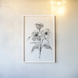 Wash Poppy II by Chris Paschke. shown as a paper print in a white frame. Available as a archival giclee rolled canvas, fine art paper, or poster print. SKU 65449h.