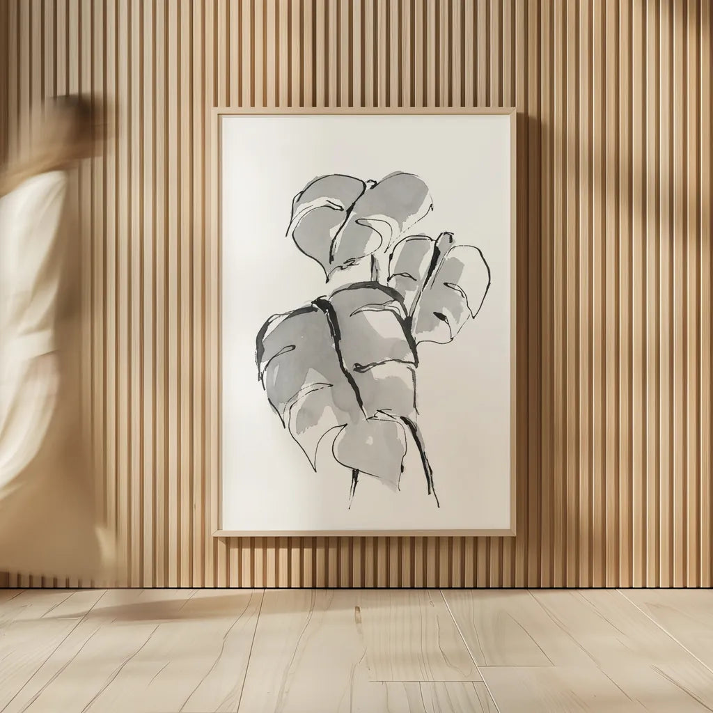 Wash Split Leaf II by Chris Paschke. shown as over sized large wall art. Available as an archival giclee rolled canvas, fine art paper, or poster print. SKU 65453h.