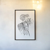 Wash Split Leaf II by Chris Paschke. shown as a paper print in a black flame. Available as a archival giclee rolled canvas, fine art paper, or poster print. SKU 65453h.