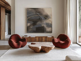 Water Canvas II by Chris Paschke. Shown as extra-large giant wall art in a modern living room. Available as an archival giclee rolled canvas, fine art paper, or poster print. SKU 95427a.