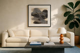 Water Canvas VI by Chris Paschke. Displayed in a glass frame with matte in a clean modern living room. Available as an archival giclee rolled canvas, fine art paper, or poster print. SKU 95431a.