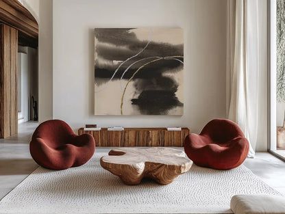 Water Canvas VII by Chris Paschke. Shown as extra-large giant wall art in a modern living room. Available as an archival giclee rolled canvas, fine art paper, or poster print. SKU 95432a.