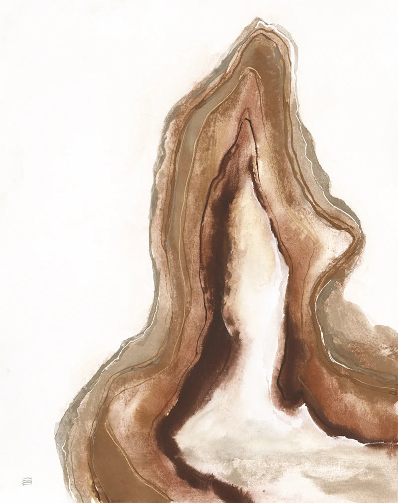 Watercolor Geode VI Brown by Chris Paschke
