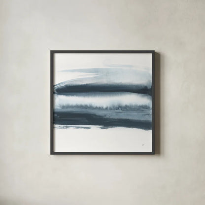 Waterway Minimalism I by Chris Paschke. Shown in a sleek black glass frame for a contemporary gallery look. Available as an archival giclee rolled canvas, fine art paper, or poster print. SKU 72067a.