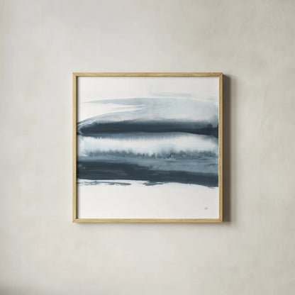 Waterway Minimalism I by Chris Paschke. Shown in a natural wood glass frame for a timeless modern aesthetic. Available as an archival giclee rolled canvas, fine art paper, or poster print. SKU 72067a.