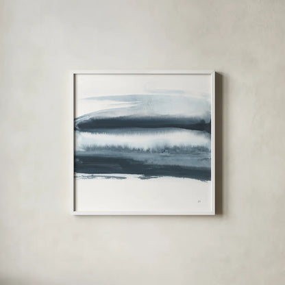 Waterway Minimalism I by Chris Paschke. Shown in a crisp white glass frame for a clean and minimalist style. Available as an archival giclee rolled canvas, fine art paper, or poster print. SKU 72067a.