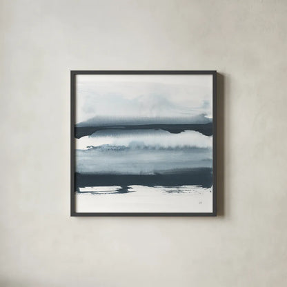 Waterway Minimalism II by Chris Paschke. Shown in a sleek black glass frame for a contemporary gallery look. Available as an archival giclee rolled canvas, fine art paper, or poster print. SKU 72068a.