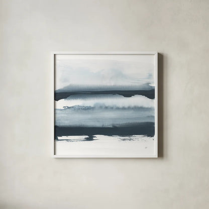 Waterway Minimalism II by Chris Paschke. Shown in a crisp white glass frame for a clean and minimalist style. Available as an archival giclee rolled canvas, fine art paper, or poster print. SKU 72068a.