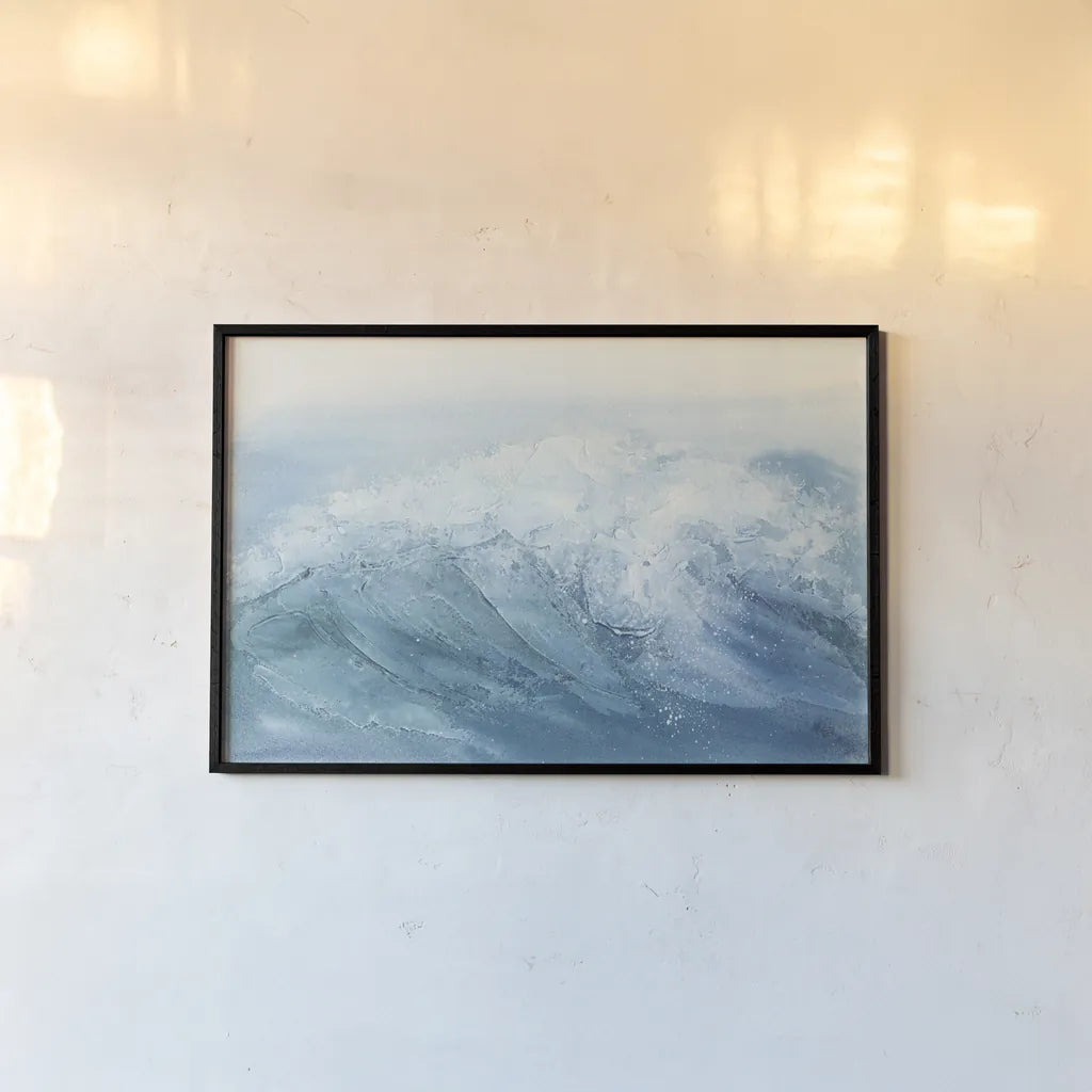 Waves I by Chris Paschke. shown as a paper print in a black flame. Available as a archival giclee rolled canvas, fine art paper, or poster print. SKU 61463i.