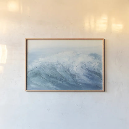 Waves I by Chris Paschke. shown as a paper print in a natural frame. Available as a archival giclee rolled canvas, fine art paper, or poster print. SKU 61463i.