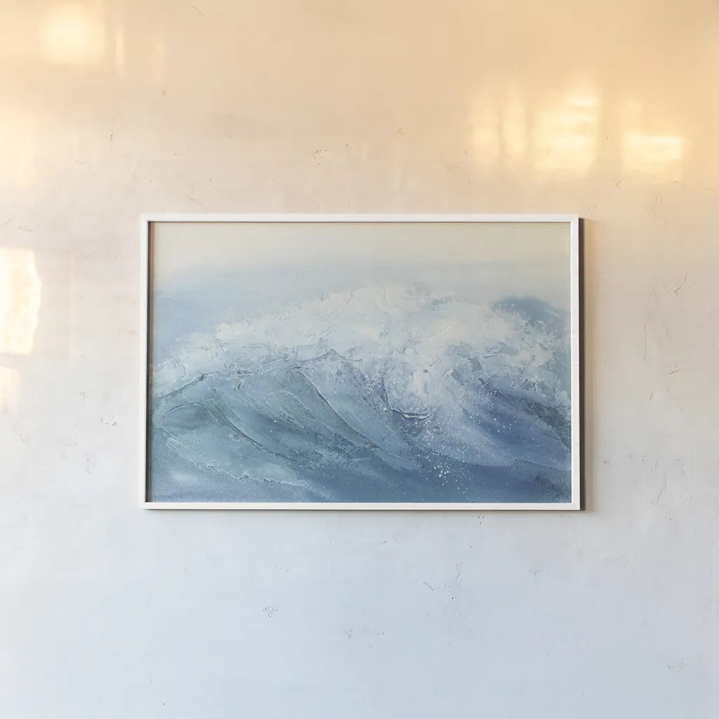 Waves I by Chris Paschke. shown as a paper print in a white frame. Available as a archival giclee rolled canvas, fine art paper, or poster print. SKU 61463i.