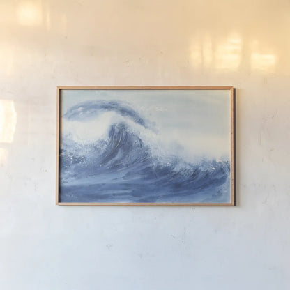 Waves II by Chris Paschke. shown as a paper print in a natural frame. Available as a archival giclee rolled canvas, fine art paper, or poster print. SKU 61464i.