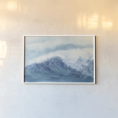 Waves III by Chris Paschke. shown as a paper print in a white frame. Available as a archival giclee rolled canvas, fine art paper, or poster print. SKU 61465i.