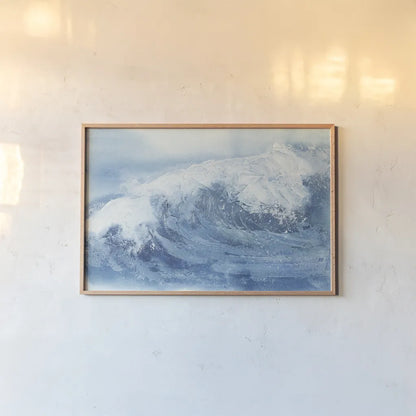 Waves IV by Chris Paschke. shown as a paper print in a natural frame. Available as a archival giclee rolled canvas, fine art paper, or poster print. SKU 61466i.