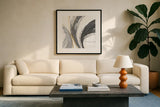 Webbed I by Chris Paschke. Displayed in a glass frame with matte in a clean modern living room. Available as an archival giclee rolled canvas, fine art paper, or poster print. SKU 88082a.