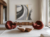 Webbed II by Chris Paschke. Shown as extra-large giant wall art in a modern living room. Available as an archival giclee rolled canvas, fine art paper, or poster print. SKU 88083a.