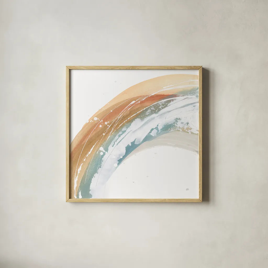 White Dots I by Chris Paschke. Shown in a natural wood glass frame for a timeless modern aesthetic. Available as an archival giclee rolled canvas, fine art paper, or poster print. SKU 82270a.