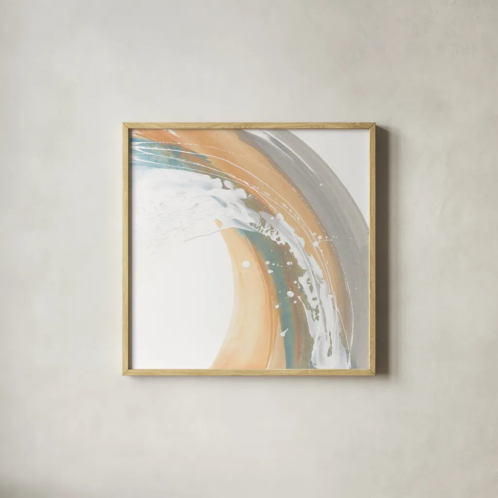 White Dots II by Chris Paschke. Shown in a natural wood glass frame for a timeless modern aesthetic. Available as an archival giclee rolled canvas, fine art paper, or poster print. SKU 82271a.