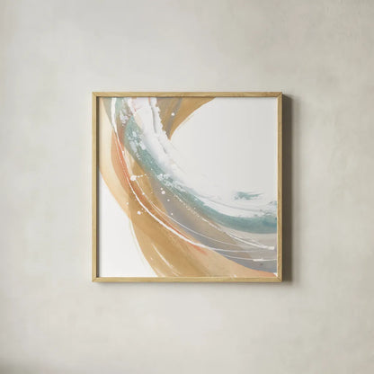 White Dots III by Chris Paschke. Shown in a natural wood glass frame for a timeless modern aesthetic. Available as an archival giclee rolled canvas, fine art paper, or poster print. SKU 82272a.