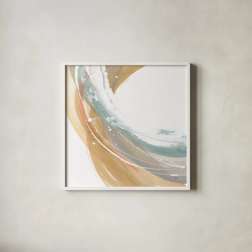 White Dots III by Chris Paschke. Shown in a crisp white glass frame for a clean and minimalist style. Available as an archival giclee rolled canvas, fine art paper, or poster print. SKU 82272a.