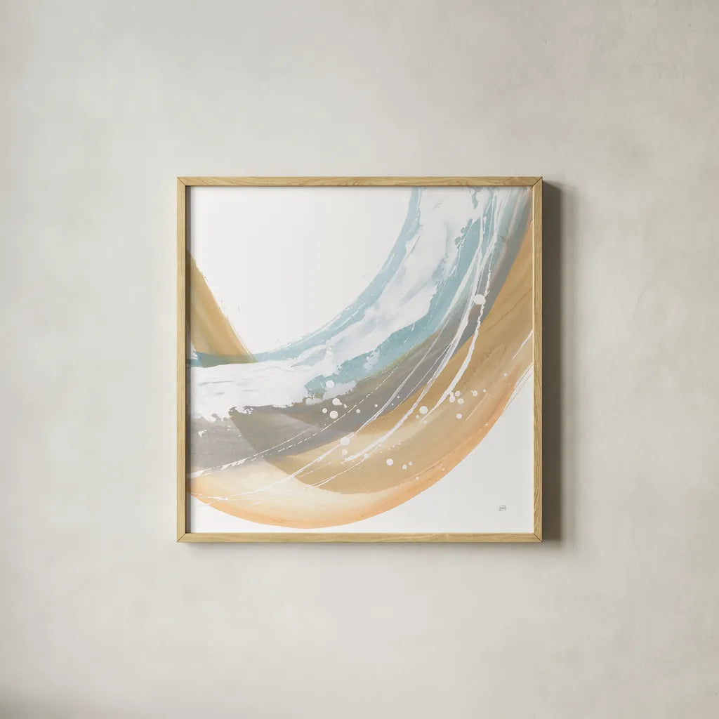 White Dots IV by Chris Paschke. Shown in a natural wood glass frame for a timeless modern aesthetic. Available as an archival giclee rolled canvas, fine art paper, or poster print. SKU 82273a.