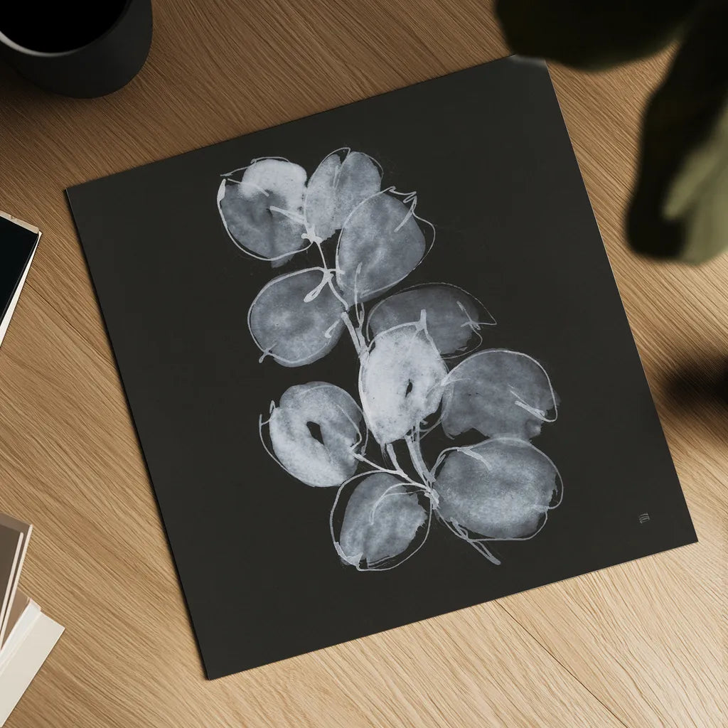 White Eucalyptus I by Chris Paschke. Shown as a detailed flat fine art print, highlighting archival giclee quality. Available as an archival giclee rolled canvas, fine art paper, or poster print. SKU 73087a.