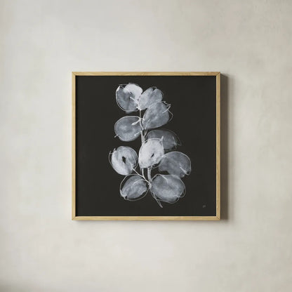 White Eucalyptus I by Chris Paschke. Shown in a natural wood glass frame for a timeless modern aesthetic. Available as an archival giclee rolled canvas, fine art paper, or poster print. SKU 73087a.