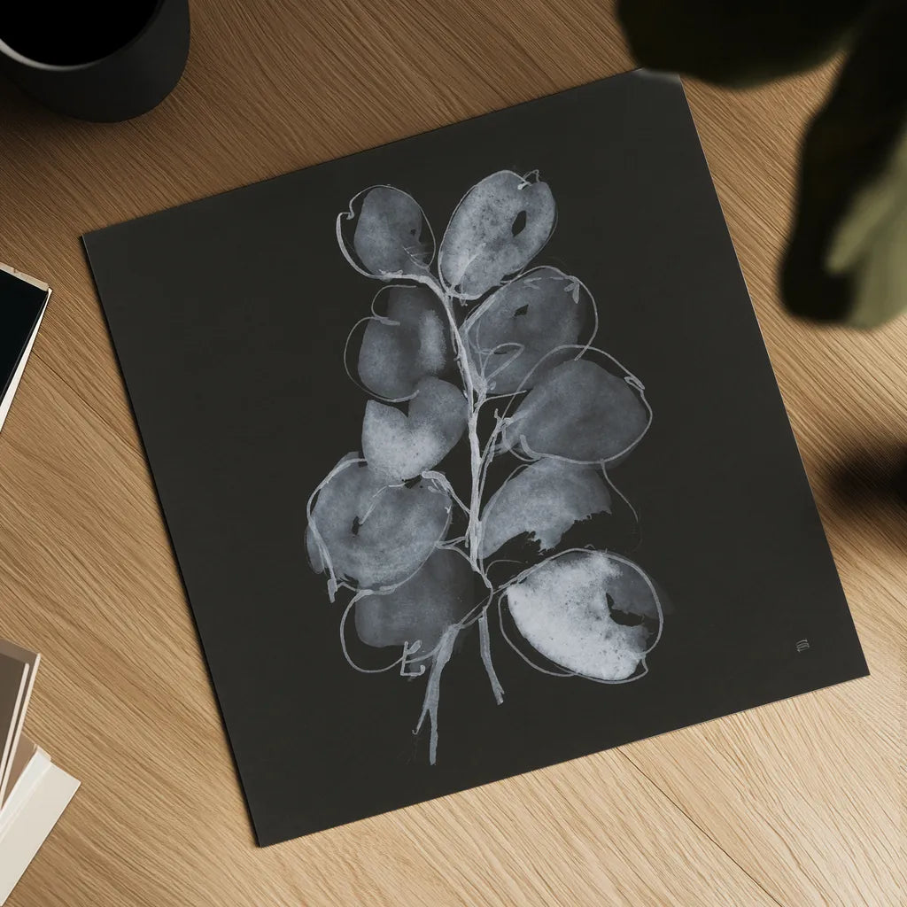 White Eucalyptus II by Chris Paschke. Shown as a detailed flat fine art print, highlighting archival giclee quality. Available as an archival giclee rolled canvas, fine art paper, or poster print. SKU 73088a.