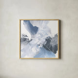 White Line Blues II by Chris Paschke. Shown in a natural wood glass frame for a timeless modern aesthetic. Available as an archival giclee rolled canvas, fine art paper, or poster print. SKU 74343a.