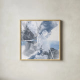 White Line Blues IV by Chris Paschke. Shown in a natural wood glass frame for a timeless modern aesthetic. Available as an archival giclee rolled canvas, fine art paper, or poster print. SKU 74345a.