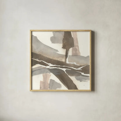 White and Placid I by Chris Paschke. Shown in a natural wood glass frame for a timeless modern aesthetic. Available as an archival giclee rolled canvas, fine art paper, or poster print. SKU 32529a.