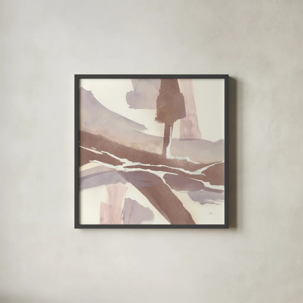 White and Placid I Blush by Chris Paschke. Shown in a sleek black glass frame for a contemporary gallery look. Available as an archival giclee rolled canvas, fine art paper, or poster print. SKU 42719a.