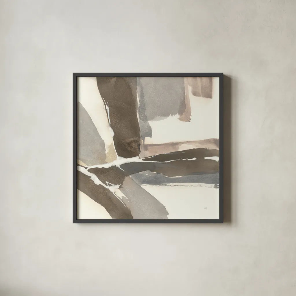 White and Placid II by Chris Paschke. Shown in a sleek black glass frame for a contemporary gallery look. Available as an archival giclee rolled canvas, fine art paper, or poster print. SKU 32530a.