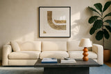 White on White III by Chris Paschke. Displayed in a glass frame with matte in a clean modern living room. Available as an archival giclee rolled canvas, fine art paper, or poster print. SKU 86799a.
