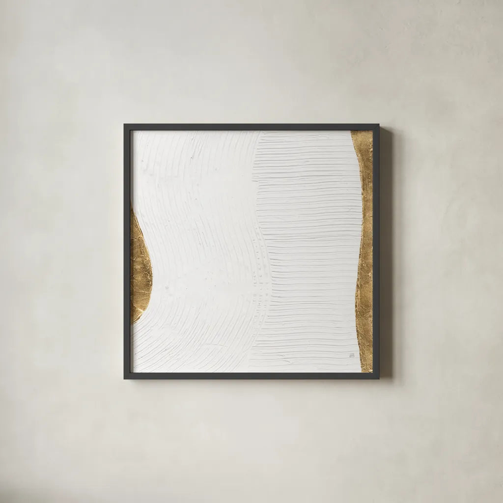 White on White V by Chris Paschke. Shown in a sleek black glass frame for a contemporary gallery look. Available as an archival giclee rolled canvas, fine art paper, or poster print. SKU 86801a.