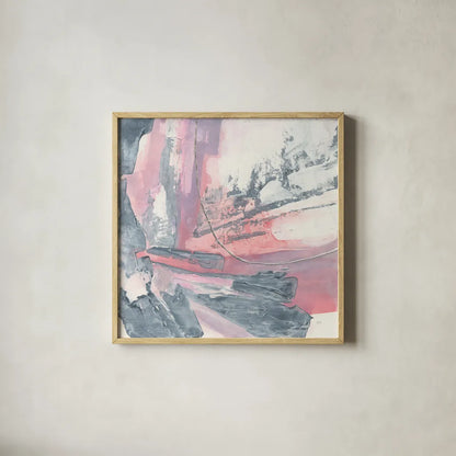 Whitewashed Blush I by Chris Paschke. Shown in a natural wood glass frame for a timeless modern aesthetic. Available as an archival giclee rolled canvas, fine art paper, or poster print. SKU 34721a.