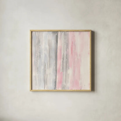 Whitewashed Blush I by Chris Paschke. Shown in a natural wood glass frame for a timeless modern aesthetic. Available as an archival giclee rolled canvas, fine art paper, or poster print. SKU 49059a.