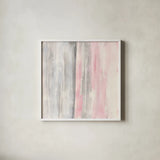 Whitewashed Blush I by Chris Paschke. Shown in a crisp white glass frame for a clean and minimalist style. Available as an archival giclee rolled canvas, fine art paper, or poster print. SKU 49059a.