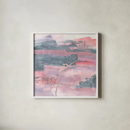 Whitewashed Blush II by Chris Paschke. Shown in a crisp white glass frame for a clean and minimalist style. Available as an archival giclee rolled canvas, fine art paper, or poster print. SKU 34722a.