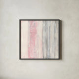 Whitewashed Blush II by Chris Paschke. Shown in a sleek black glass frame for a contemporary gallery look. Available as an archival giclee rolled canvas, fine art paper, or poster print. SKU 49060a.