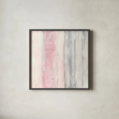 Whitewashed Blush II by Chris Paschke. Shown in a sleek black glass frame for a contemporary gallery look. Available as an archival giclee rolled canvas, fine art paper, or poster print. SKU 49060a.
