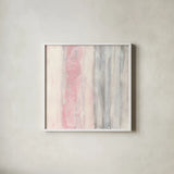 Whitewashed Blush II by Chris Paschke. Shown in a crisp white glass frame for a clean and minimalist style. Available as an archival giclee rolled canvas, fine art paper, or poster print. SKU 49060a.