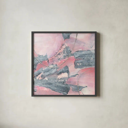 Whitewashed Blush III by Chris Paschke. Shown in a sleek black glass frame for a contemporary gallery look. Available as an archival giclee rolled canvas, fine art paper, or poster print. SKU 34723a.