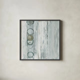 Whitewashed Emerald I by Chris Paschke. Shown in a sleek black glass frame for a contemporary gallery look. Available as an archival giclee rolled canvas, fine art paper, or poster print. SKU 85035a.